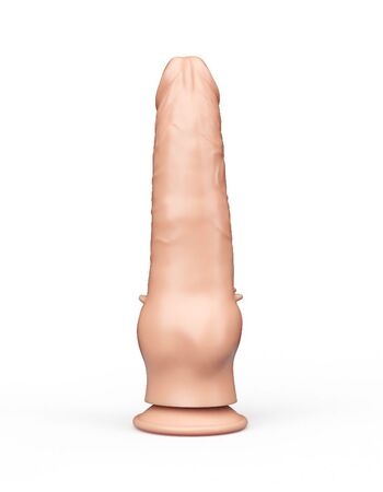 Фаллоимитатор на присоске с шипами для массажа клитора - 17,8 см.